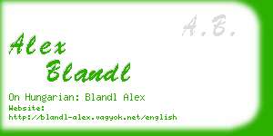 alex blandl business card